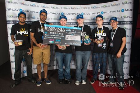 HRG at Insomnia49. From left to right: Taggerung, cyzer, b4nny, Shrugger, Lansky, shade
