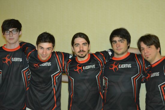 Exertus at ESEA-I S16 lan. From left to right: Ma3la, Alfa, Decimate, Rando, TheFragile.