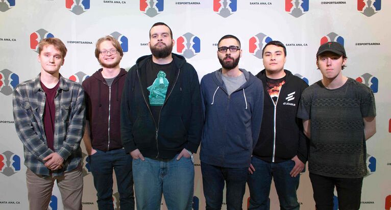 Street Hoops eSports at Esports Arena Rewind 2017. From left to right: cozen, highfive, marmadukeGRYLLS, showstopper, ninjanick, muma.