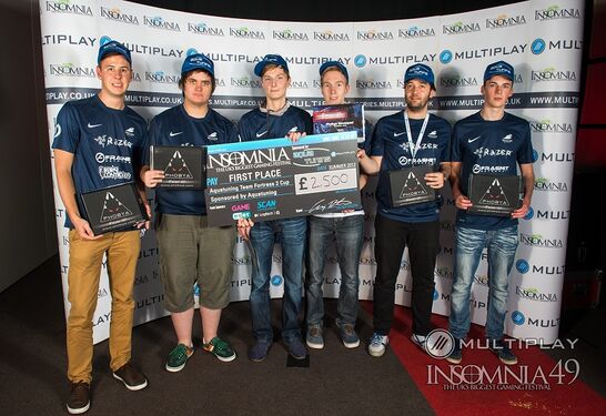 Epsilon eSports at Insomnia49. From left to right: GeaR, numlocked, basH., schocky, KnOxXx, Mike