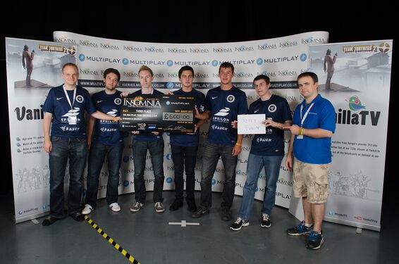Epsilon eSports at Insomnia46. From left to right: F2, KnOxXx, schocky, Extremer, GeaR, Shintaz