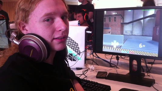 Shrugger being interviewed at ESEA-I S14 lan.